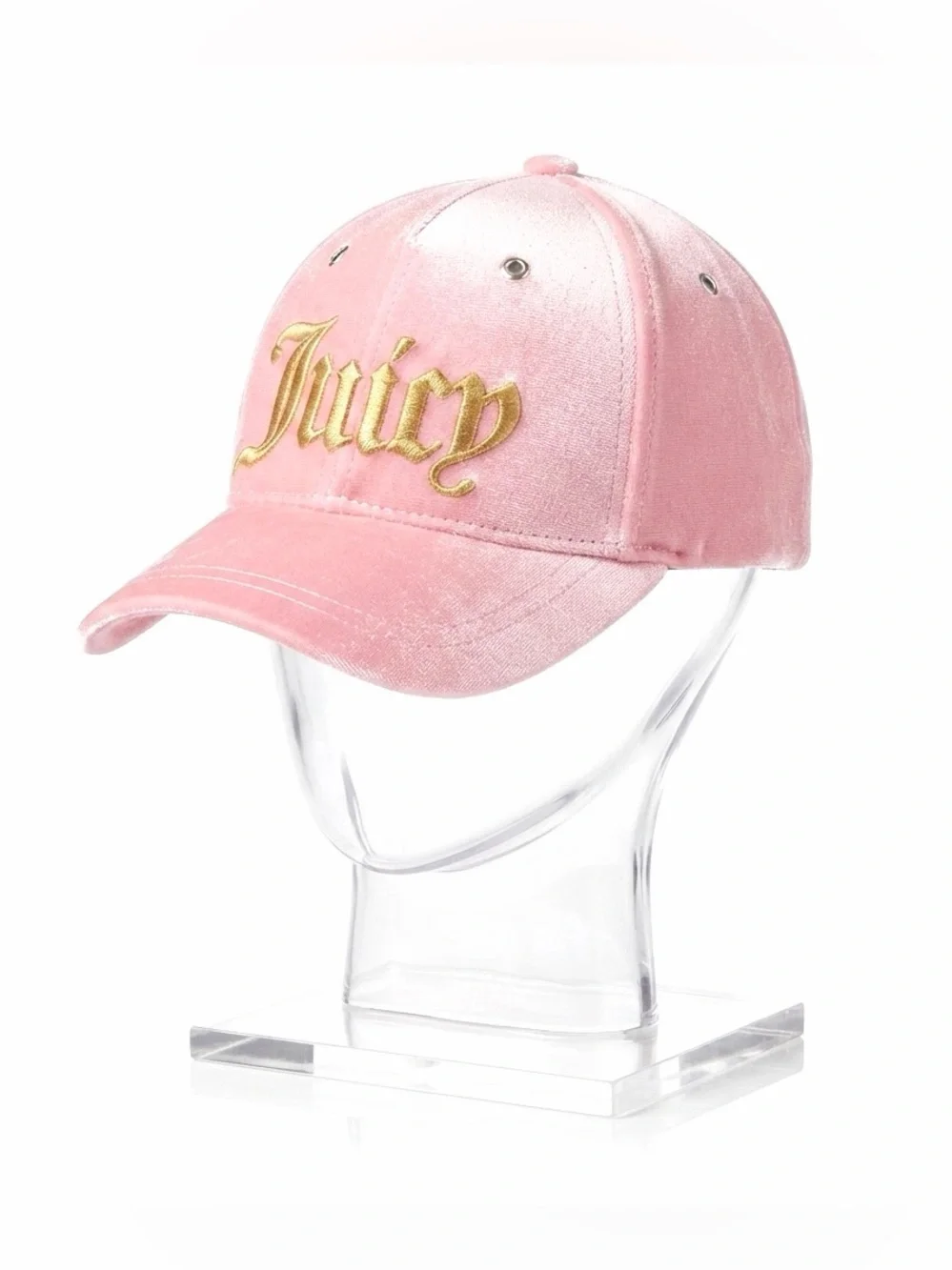 Juicy Couture Vintage Pink Velvet Embroidered Gold Logo 